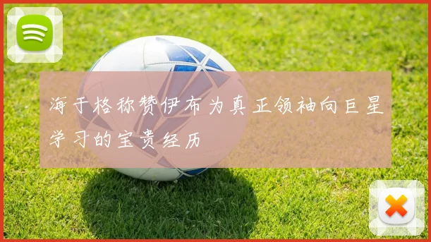 海于格称赞伊布为真正领袖向巨星学习的宝贵经历